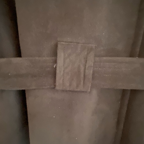 Liz Claiborne Dark Brown Faux Fur Lined Belted Fall Casual  Coat- Sz-M - Picture 7 of 16